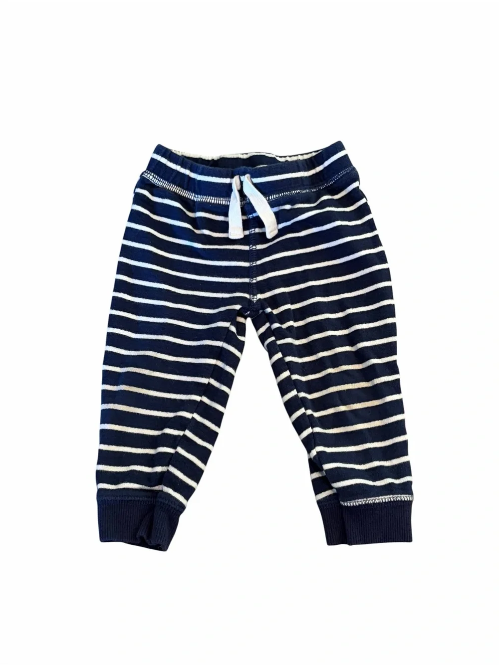 Carter’s Striped Jogger Pants Size 12M Navy Blue White Baby Bottoms